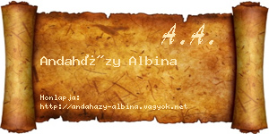 Andaházy Albina névjegykártya